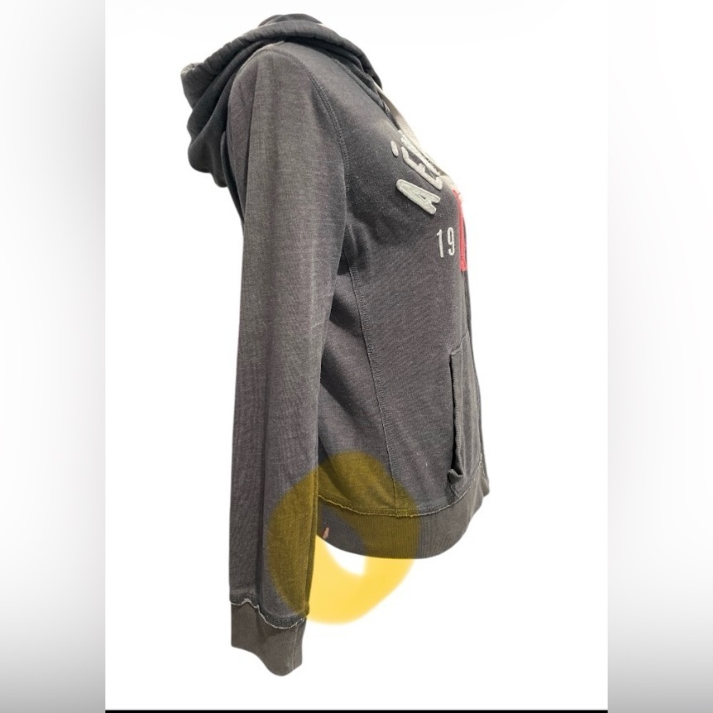 Aeropostale Charcoal Hoodie with Coral NY Emblem Size Medium - Picture 3 of 5